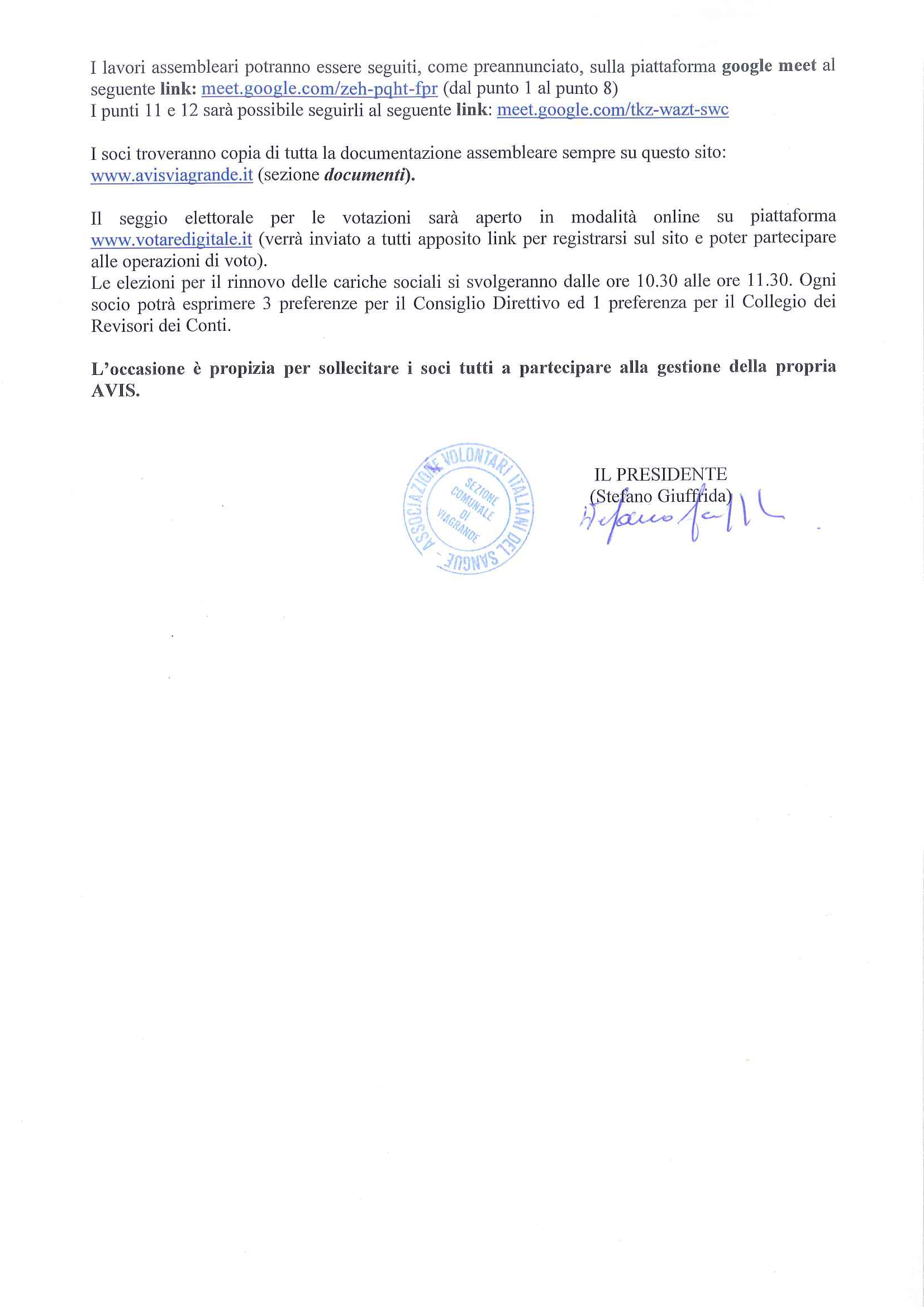 Lettera di convocazione 2